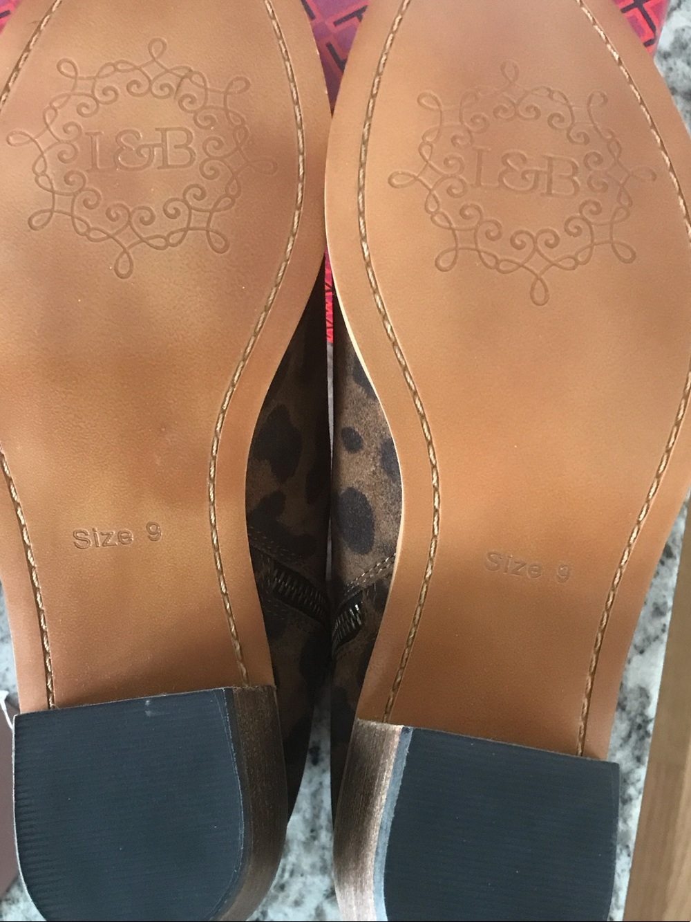 L&B Leopard Print Ankle Booties in Brown and Black - Picture 5 of 7